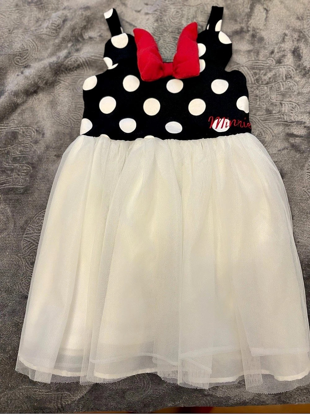 Disney Minnie Mouse Polka Dot Tulle Dress Girls 3T Like New